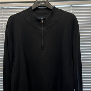 Lands' End Men's Black Zip-Up Sweater